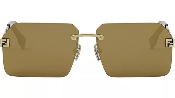 Fendi Sky Gold Rectangular Sunglasses