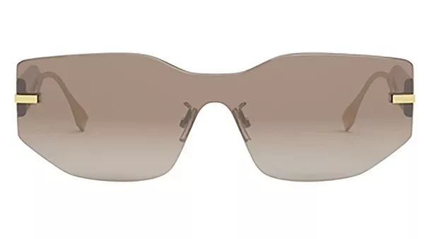 Fendigraphy Gold Rectangular Sunglasses