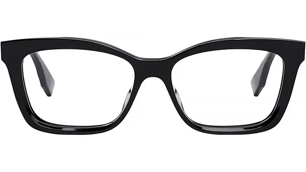 Lettering Black Rectangular Eyeglasses