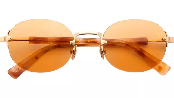 OLLI Matte Gold Occhiali da Sole Ovali Acetato-Metallo